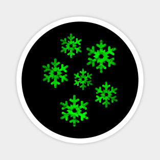 Watercolor Snowflakes (Green) Magnet